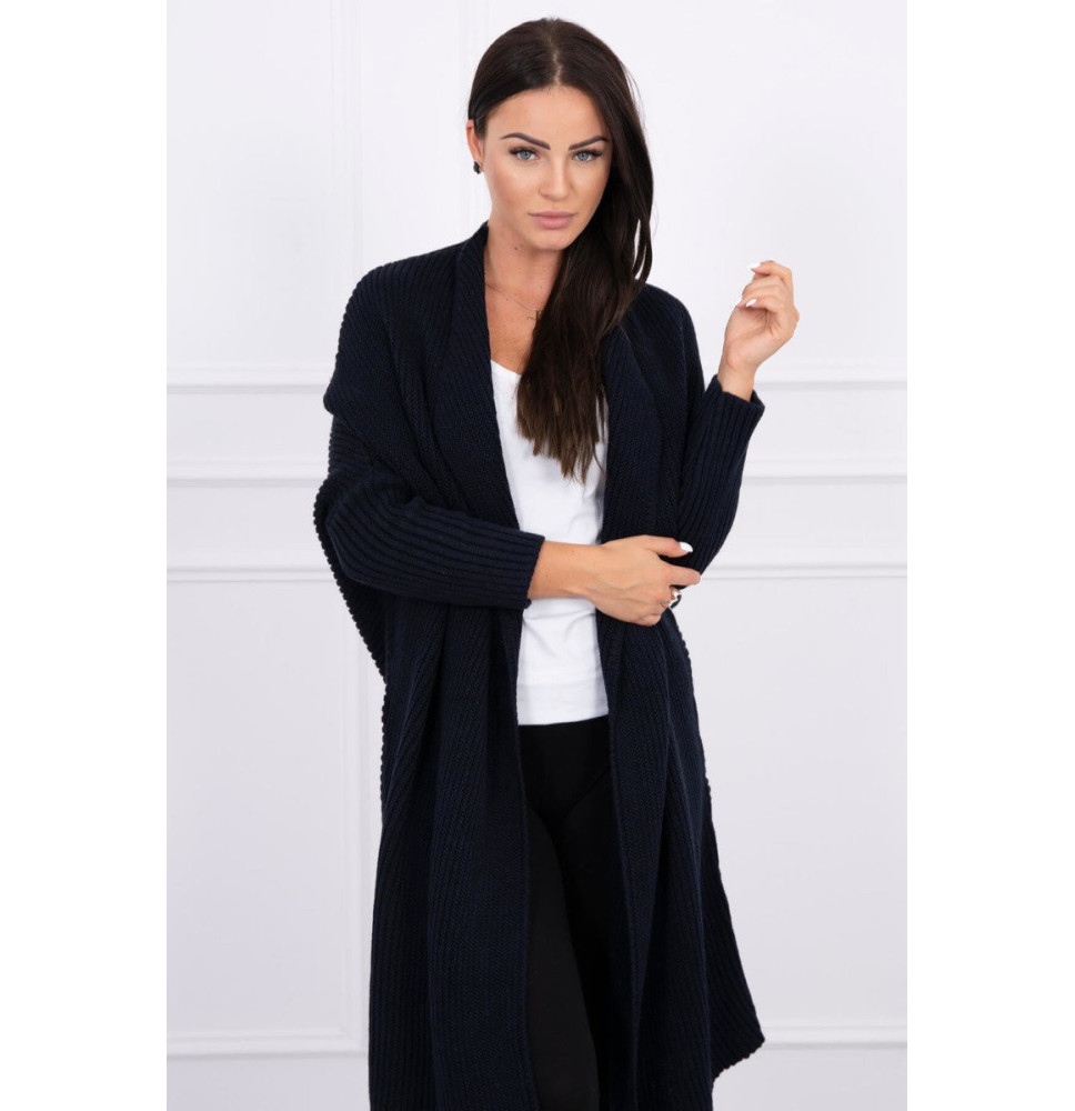 Dámsky sveter s rukávmi typ netopiera MI2019-13 tmavomodrý