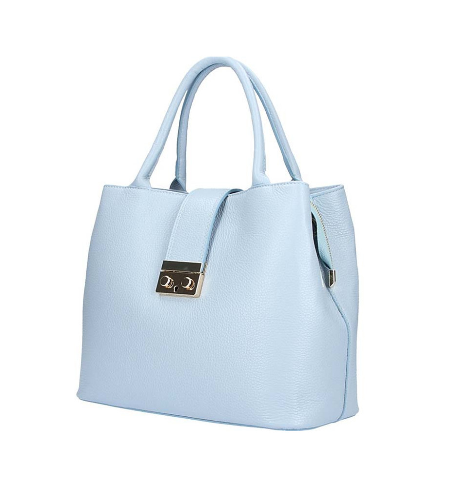Woman Leather Handbag 1137 light blue