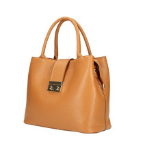 Borsa a mano in vera pelle 1137 cognac