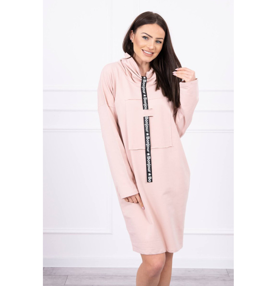 Šaty s kapucí Bonjour MI0153 pudrově růžové