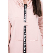 Šaty s kapucí Bonjour MI0153 pudrově růžové