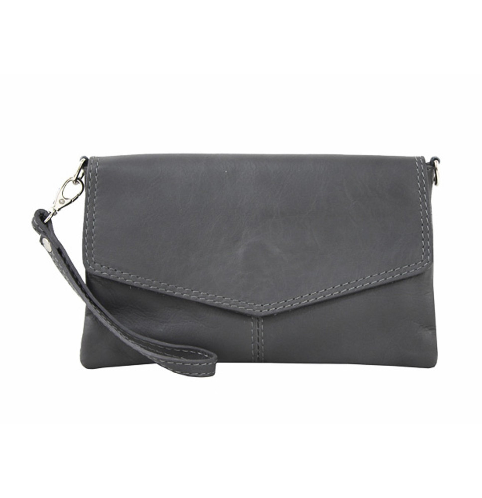 Genuine Leather Handbag 798 dark gray