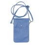 Leather strap pocket for Mobile MI895 azure blue Made in Italy
