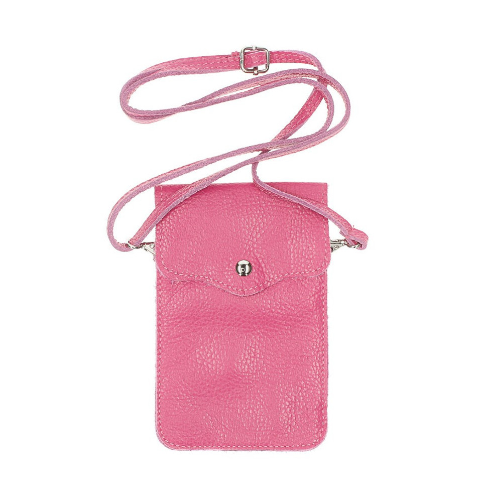 Leather strap pocket for Mobile MI895 fuxia Made in Italy