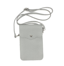 Leather strap pocket for Mobile MI895 gray Made in Italy