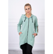 Felpa da donna con cerniera sul retro MI8997 menta scuro