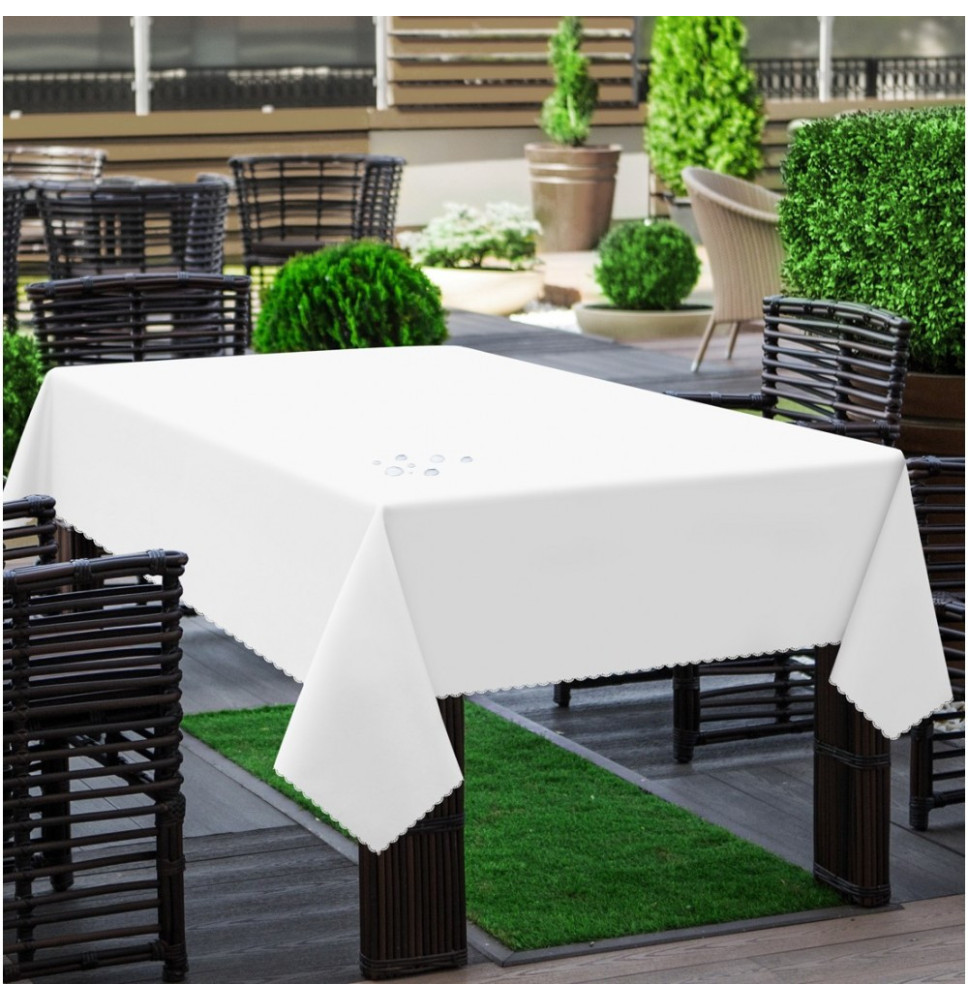 Obrus záhradný hladký biely