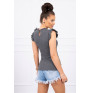 Women's T-shirt decorated with ruffles MI9092 graphit
