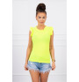Women's T-shirt decorated with ruffles MI9092 yellow neon