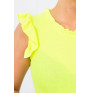 Women's T-shirt decorated with ruffles MI9092 yellow neon