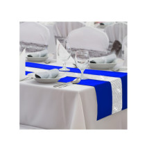 Behúň na stôl Glamour so zirkónmi azurovo modrý