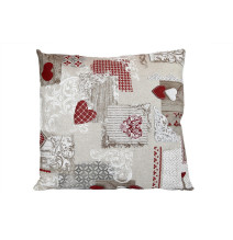 Pillowcase 40x40 cm patchwork red hearts
