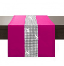 Runner Glamour with zircons dark pink