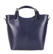 Borsa a mano in vera pelle 69 blu