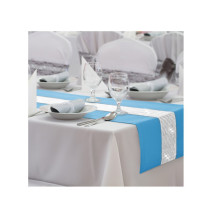 Behúň na stôl Glamour so zirkónmi blankytne modrý