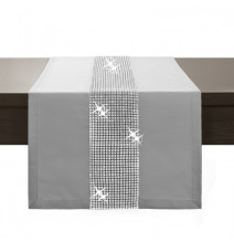 Runner Glamour mit Zirkonen hellgrau