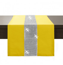 Runner Glamour with zircons pastel yellow