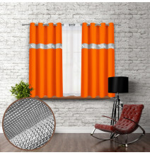 Curtain on rings with mirrors 140x160 cm orange