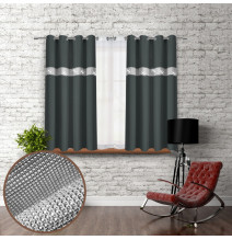 Tenda su anelli con zirconi 140x160 cm grafite
