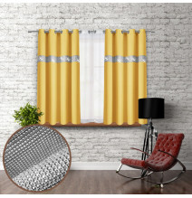 Curtain on rings with mirrors 140x160 cm yellow pastel