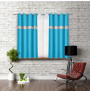 Curtain on rings with mirrors 140x160 cm turquoise blue