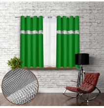 Curtain on rings with mirrors 140x160 cm green