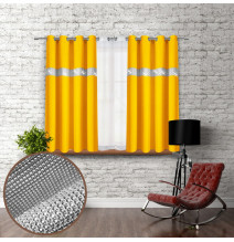 Tenda su anelli con zirconi 140x160 cm giallo