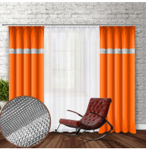 Tenda con nastro e zirconi 140x250 cm arancio
