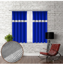 Vorhang mit Band und Zirkonen 140x160 cm azurblau