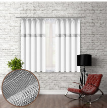 Curtain with plater tape and with zircons 140x160 cm white