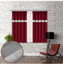 Curtain with plater tape and with zircons 140x160 cm bordeaux