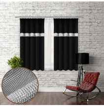 Curtain with plater tape and with zircons 140x160 cm black