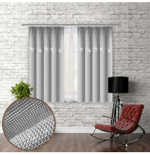 Curtain with plater tape and with zircons 140x160 cm light gray