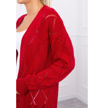 Dámsky sveter s geometrickým vzorom MI2020-4 červený