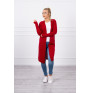 Long sweater with pockets MI2020-3 red