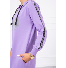 Dress with reflective print purple