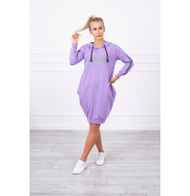 Dress with reflective print purple