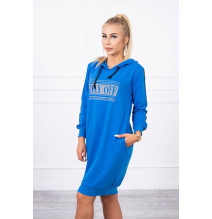 Šaty s reflexnou potlačou azurovo modré