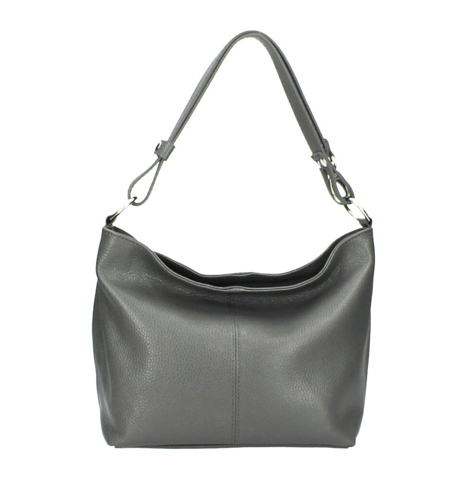 Genuine Leather Handbag 729 dark gray
