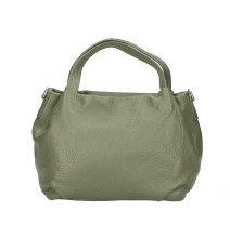 Borsa a mano in vera pelle 784 verde militare