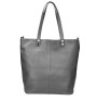 Genuine Leather Maxi Bag 165 dark gray MADE IN ITALY