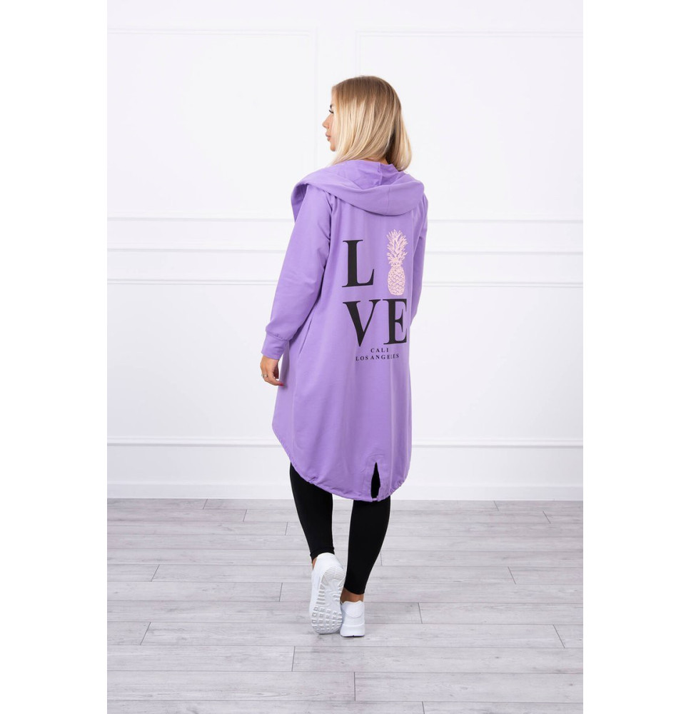 Long cardigan with hood LOVE MI9113 purple