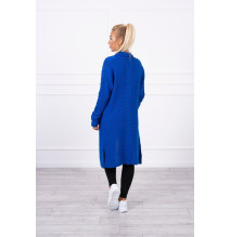 Dámsky sveter s vrkočmi MI2019-1 azurovo modrý