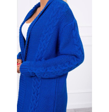 Dámsky sveter s vrkočmi MI2019-1 azurovo modrý