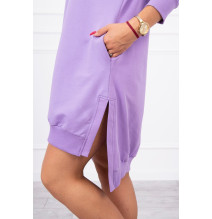 Šaty s predĺženou zadnou stranou a kapucňou MI9078 fialové