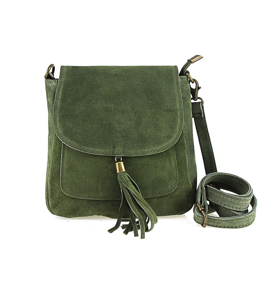 Genuine Leather Handbag 1147 military green
