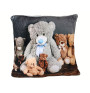 Insulated pillow Teddy Bears family 40x40 cm