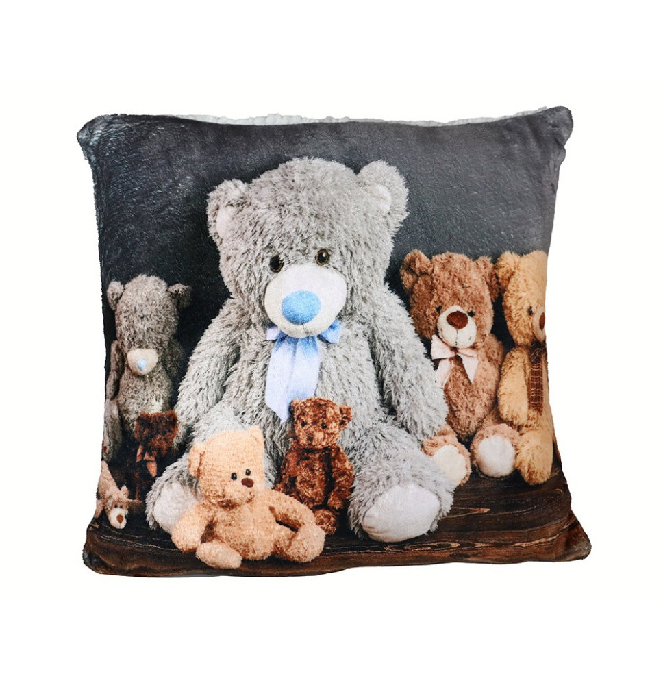 Insulated pillow Teddy Bears family 40x40 cm