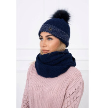 Women’s Winter Set hat and scarf  MIK126 dark blue