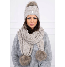 Women’s Winter Set hat and scarf  MIK122 beige